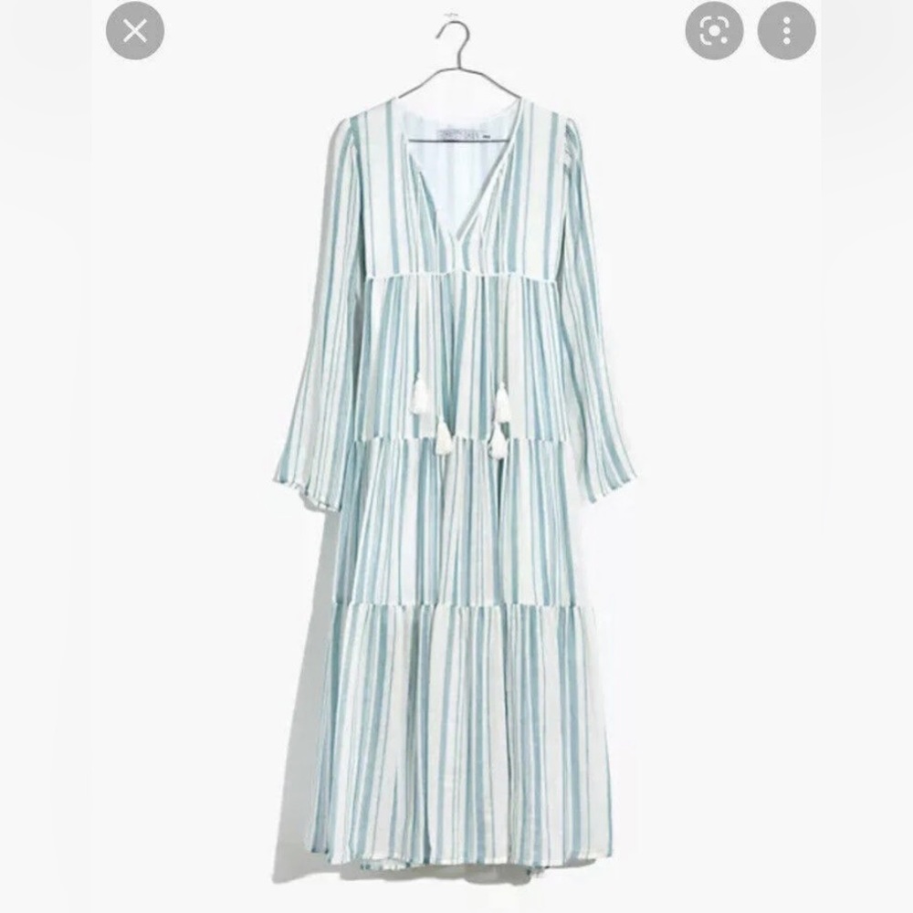 Madewell x Christy Dawn striped midi dress, size XL